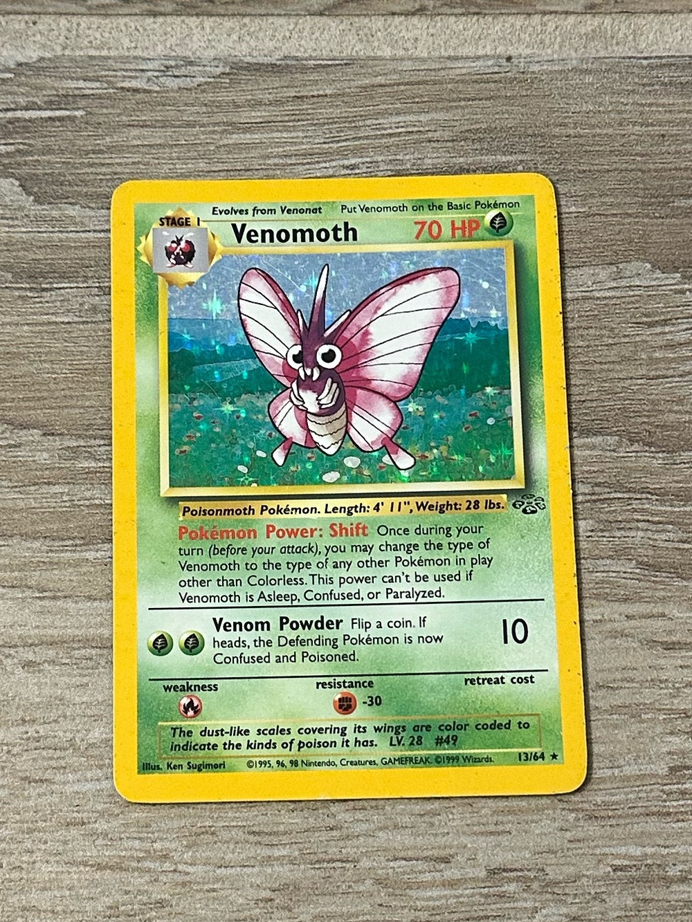 VTG Venomoth 13/64 Holo Jungle Pokémon Card
